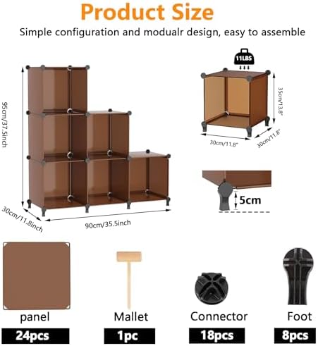 AWTATOS Closet Organizer, 6 Cube Storage Organizer, Closet Storage Shelves - Image 3