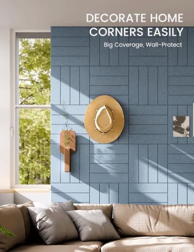 Fluxynara Felt Bulletin Board & Cork Board Alternative, Dusty Blue | 48" x 36" Pin board, Removable Adhesive Tabs, Easy Install Without Wall Damage, For Home Office Decor - Image 3