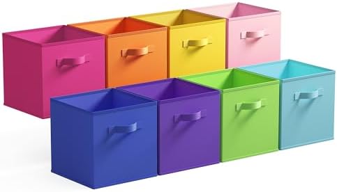 GRANNY SAYS 11 Inch Cube Storage Bins, Cube Organizers, Rainbow, 8-Pack by GRANNYSAYS