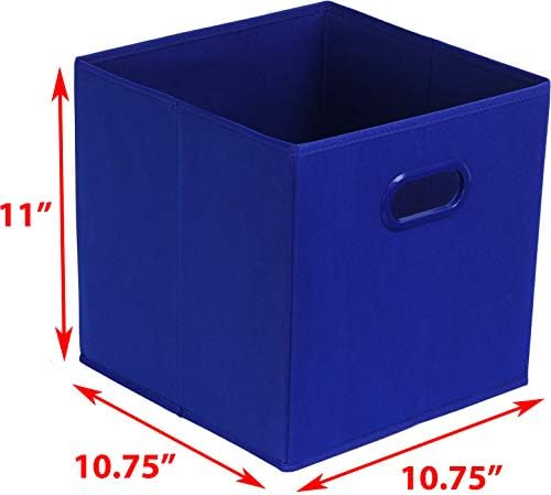 Simple Houseware 11-Inch Foldable Cube Storage Bins with Handles, Dark Blue - Image 7