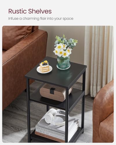 VASAGLE Side Table, Small End Table, Tall Nightstand, Steel Frame - Image 5