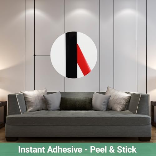 Gaahing 196.8" x 1.5" Shiny Black Molding & Wall Trim, Flexible Peel and Stick Decorative Strip for Tile, Mirror, Ceiling, Floor, Panel, Cabinet - Image 3