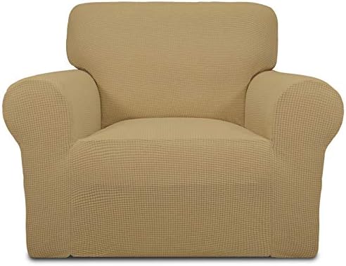 Easy-Going Stretch Chair Slipcover with Arm Washable Golden by Easy-Going