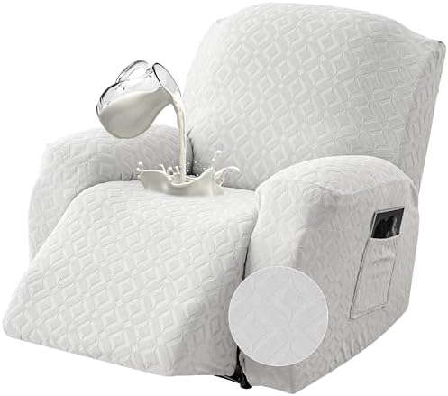 Genina Waterproof Recliner Chair Cover,1 Seat Couch Cover,Ivory White by Genina