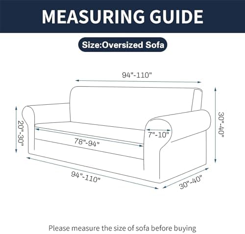 Cupuamon 2026 New Stretch Oversized Sofa Slipcovers Couch Sofa Cover for 4 Seater Furniture Protector Covers with Elastic Bottom Jacquard Fabric Small Checks for Pets, Kids - Hunter - Image 2