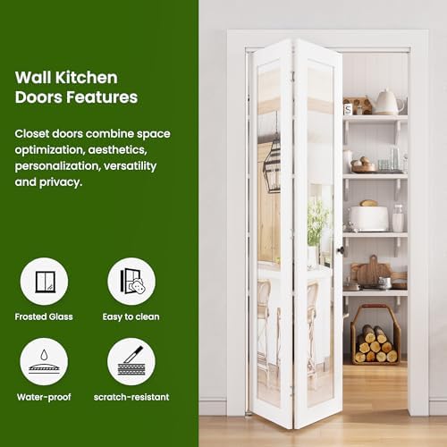 SMARTSTANDARD 48" x 80" Bifold Doors, Mirror Closet Folding Doors, MDF - Image 5