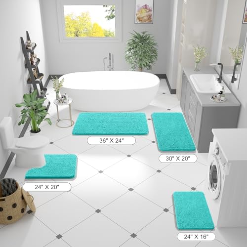 OLANLY Bathroom Runner Rugs 70x24, Extra Soft Absorbent Chenille Bath Rugs - Image 2