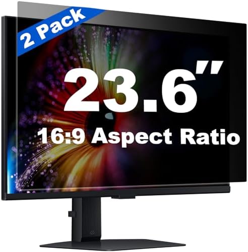 [2 Pack] 23.6 Inch Computer Privacy Screen for 16:9 Widescreen Monitor, Anti-Glare Privacy Filter, Removable Anti-Scratch Anti-Spy Screen Protector by TWGUS
