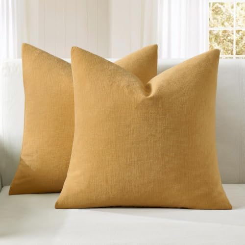 MIULEE Apricot Brown Chenille Couch Throw Pillow Covers, 18x18 by MIULEE