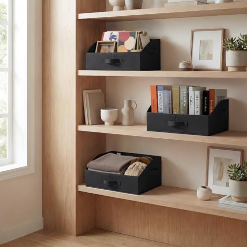 GRANNY SAYS Trapezoid Closet Storage Bins, Medium, Black, 3-Pack - Image 2