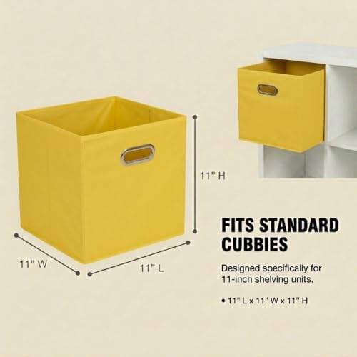 Household Essentials 6 ct Open Fabric Cube Storage Bins, Golden Yellow - Image 2