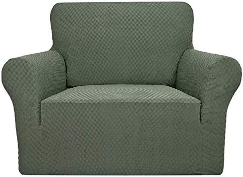 YEMYHOM Couch Cover Latest Jacquard Design High Stretch Sofa Chair Covers for Living Room, Pet Dog Cat Proof Armchair Slipcover Non Slip Magic Elastic Furniture Protector (Small, Army Green) by YEMYHOM