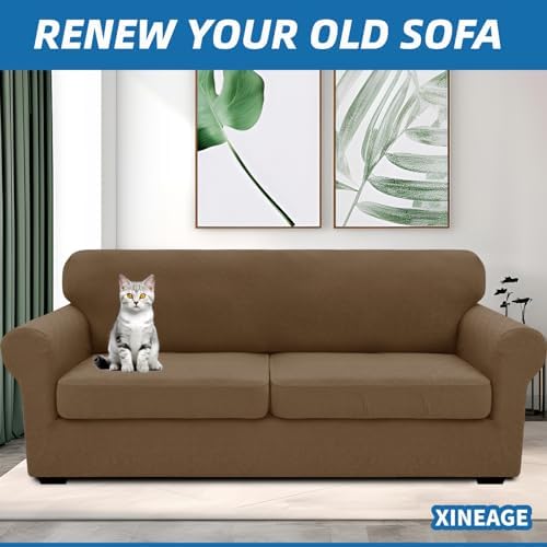 XINEAGE 3-Piece Stretch Sofa Cover, Washable Couch Covers for Dog - Image 4