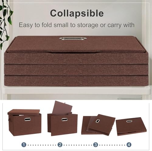 Storage Bins with Lids Fabric Closet Organizers Cubes Office Organization - Image 4