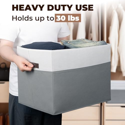Criusia 6 Pack Clothes Bins for Organization - 16x12 Extra Large Storage Baskets for Shelves Closet Bedroom - Toy Storage Organizer Bins Boxes Cubes for Nursery - RV Apartment Essentials - Image 3