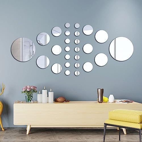 9.44" Round Acrylic Mirror Tile, 0.06" Thick Plastic Wall Mirror - Image 6