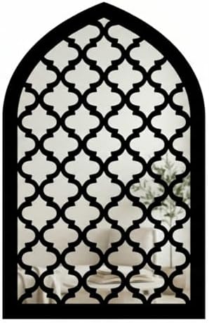 1 Pcs Gothic Window Wall Mirror Decor, 12.8 x 8.9 Inch Self Adhesive Arched Decorative Mirror Wall Sticker for Bedroom Bathroom Living Room Entryway Hallway Apartment and Home Accent Decor by YOORORO