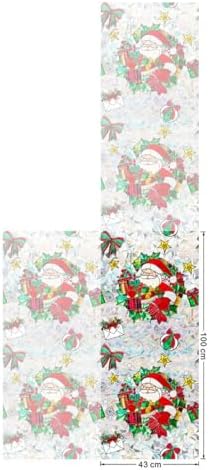 Christmas Window Stickers for Glass Rainbow Privacy Film Stained Stickers Santa Claus Window Film Christmas Balls Design Windows Decals for Home Party Supplies Glass Display Decor 17x 39.3 Inch - Image 4