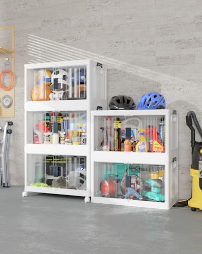 OlarHike 97QT Storage Bins with Lids for Closet, Garage, Shelves, 5 Pack by OlarHike
