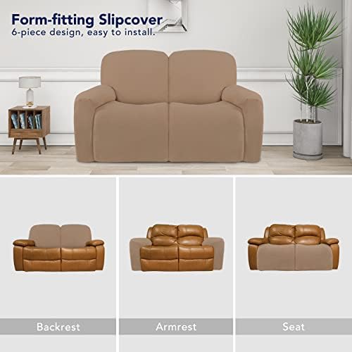 PureFit Super Stretch Loveseat Recliner Sofa Couch Cover with Pocket - Image 4