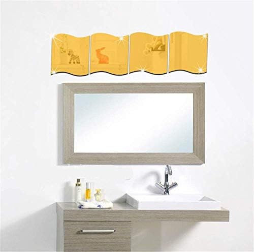 12PCS Wavy Mirror Wall Stickers, Full Length 3D Art DIY Home Decorative Acrylic Sheet Plastic Tiles for Living Room Bedroom Sofa TV Setting Wall Decoration Decor - Image 6