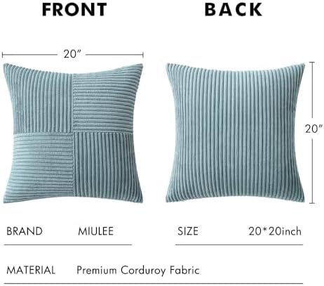 MIULEE Slate Blue Decorative Throw Pillow Covers for Couch 20x20 Inch - Image 6