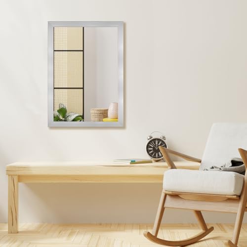 Bathroom Mirror for Over Sink 36x24 Inch Rectangular Wall Mirror, Nickel - Image 7