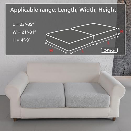 OHSIO Couch Cushion Covers for Sectional Sofa, Stretch Soft Sofa Slipcovers - Image 2