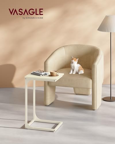 VASAGLE C-Shaped End Table, Small Sofa Side Table with Metal Frame - Image 2