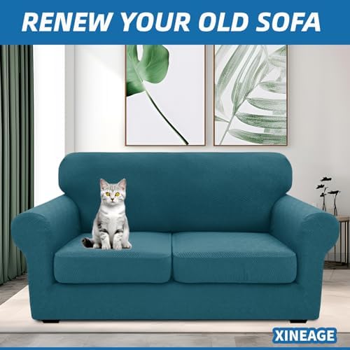 XINEAGE 3-Piece Stretch Loveseat Sofa Cover, Washable Couch Covers for Dog - Image 4