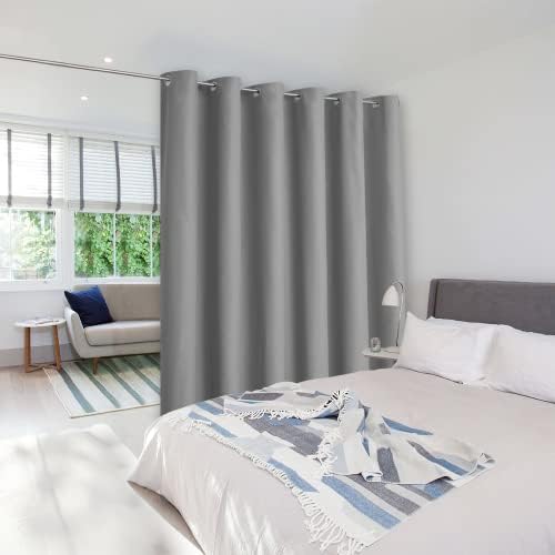 NICETOWN Room Separating Divider, Room Divider Curtain Screen Partitions, Vertical Blind for Sling Door, Blackout Window Curtains Privacy Blinds for Patio (Silver Grey, 1 Panel, 9ft Tall x 10ft Wide) by NICETOWN