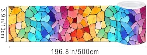 IVN Wallpaper Border Peel and Stick Wall Rainbow Glass Mosaic 4x196 Inch - Image 3