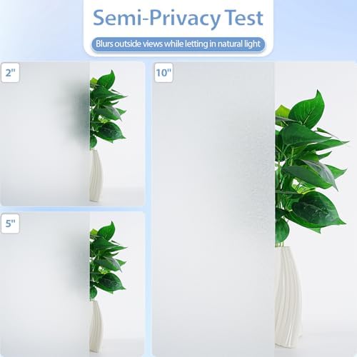 GTJ Frosted Glass Window Privacy Film, Static Cling No Glue, 17.5x157.5 in - Image 6