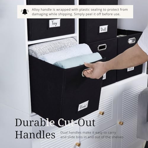 DECOMOMO Felt Storage Bins, 13 inch Cube Storage Bin with Labels - Image 6