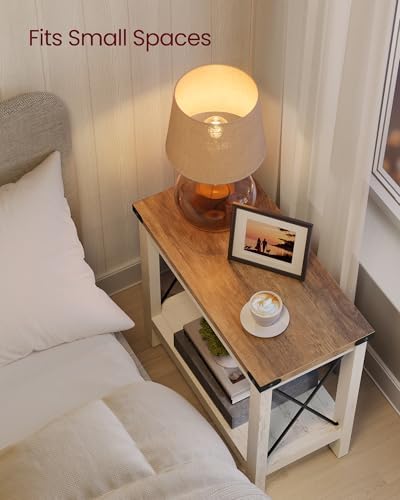 VASAGLE 2-Tier End Side Table, Small Accent Nightstand with Bottom Shelf - Image 4