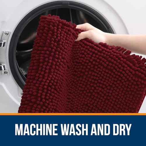 OLANLY Bathroom Runner Rugs 70x24, Extra Soft Absorbent Chenille Bath Rugs - Image 5