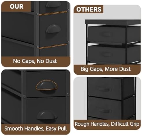 LASZOLA Narrow Cabinet Slim Storage Cart for Bathroom Small Space, Black - Image 4