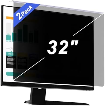 【2-Pack】 32 Inch Hanging Computer Privacy Screen | Anti-Spy | Blue Light by RedANGEL