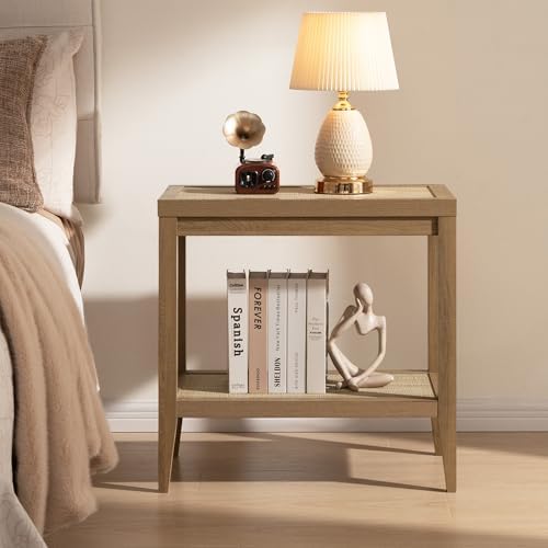 SICOTAS Rattan Side Tables Living Room Table, End Table with Storage - Image 6