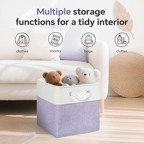 ECDYQXVU 13x13x13 Inch Storage Cube Bins Foldable Organizer Baskets 6 Pack - Image 5