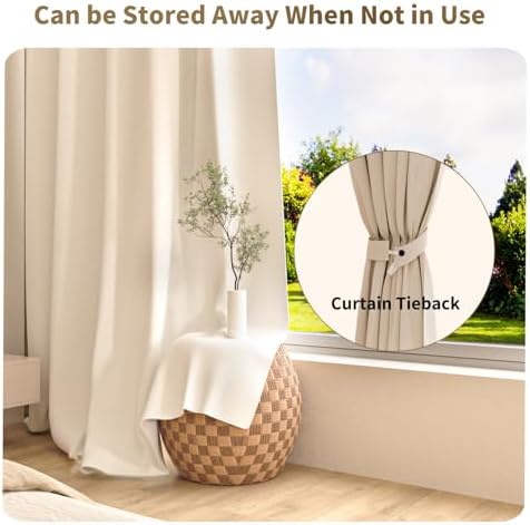 Ceiling Mount Room Divider Curtains,Track Sets for Room Separation,Beige - Image 6