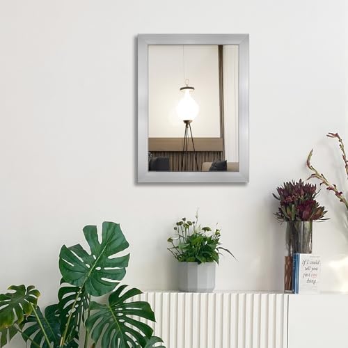 Ruomeng Wall Mirror Rectangle Decorative Mirror 12x16 Inch, Nickel - Image 5