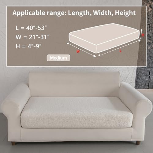 OHSIO Couch Cushion Covers for Sectional Sofa, Stretch Soft Sofa Slipcovers - Image 2