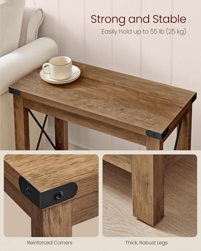 VASAGLE 2-Tier End Side Table, Small Accent Nightstand with Bottom Shelf - Image 5