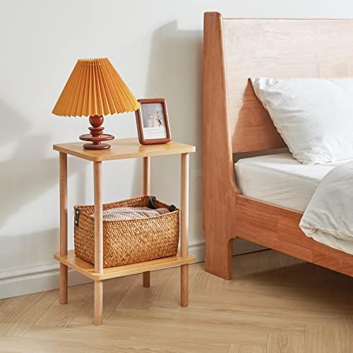 IBUYKE 2-Tier Side Table, Wood End Table, Natural UWST002N - Image 5