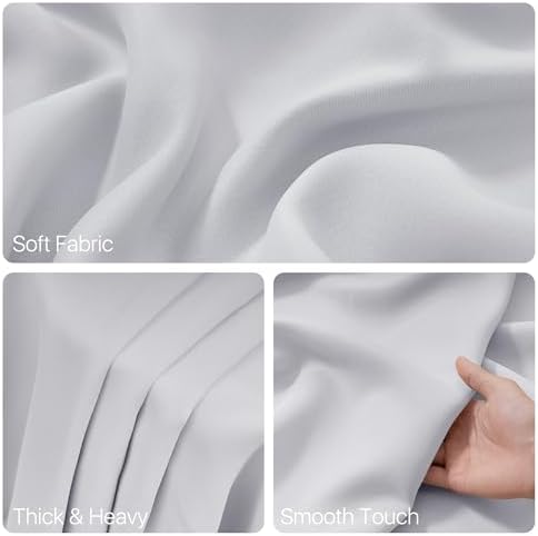 RYB HOME Extra Wide Room Divider Curtains with Flexible Silent Track, Blackout Extra Long Curtains with Hooks for Bedroom/Living Room/Basement Ceiling&Wall Mount, White, W150 x L108, 1 Panel - Image 5