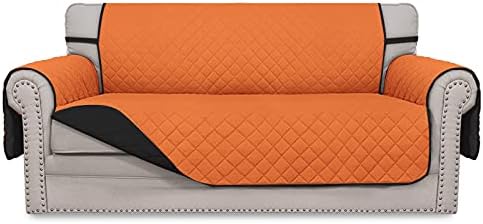 Easy-Going Reversible Couch Cover, 2 Cushion Sofa, Orange/Black by Easy-Going