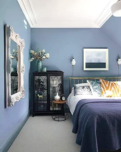Safiyya 393"x17.7" Blue Wallpaper Grey Blue Peel and Stick Wallpaper Contact Paper Decorative Removable Self Adhesive Wall Paper Vinyl Rolls for Wall - Image 4
