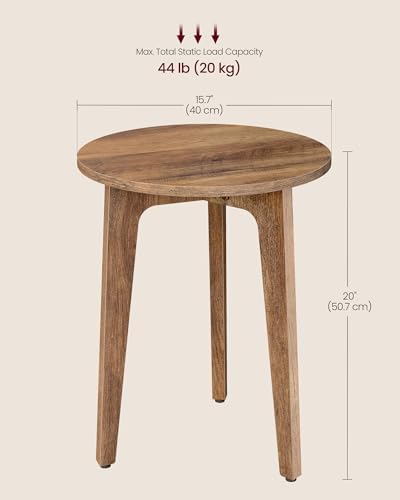 VASAGLE Side Table, 1-Tier Small Round End Table, Nightstand - Image 2