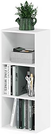 Furinno LUDER Book Shelf, 3-Cube Bookshelf, Bookcase with Open Shelves, 9.3 x 12 x 31.5, Easy Assembly, for Living Room, Bedroom, Home Office, White by Furinno-FitsYourSpaceFitsYourBudget